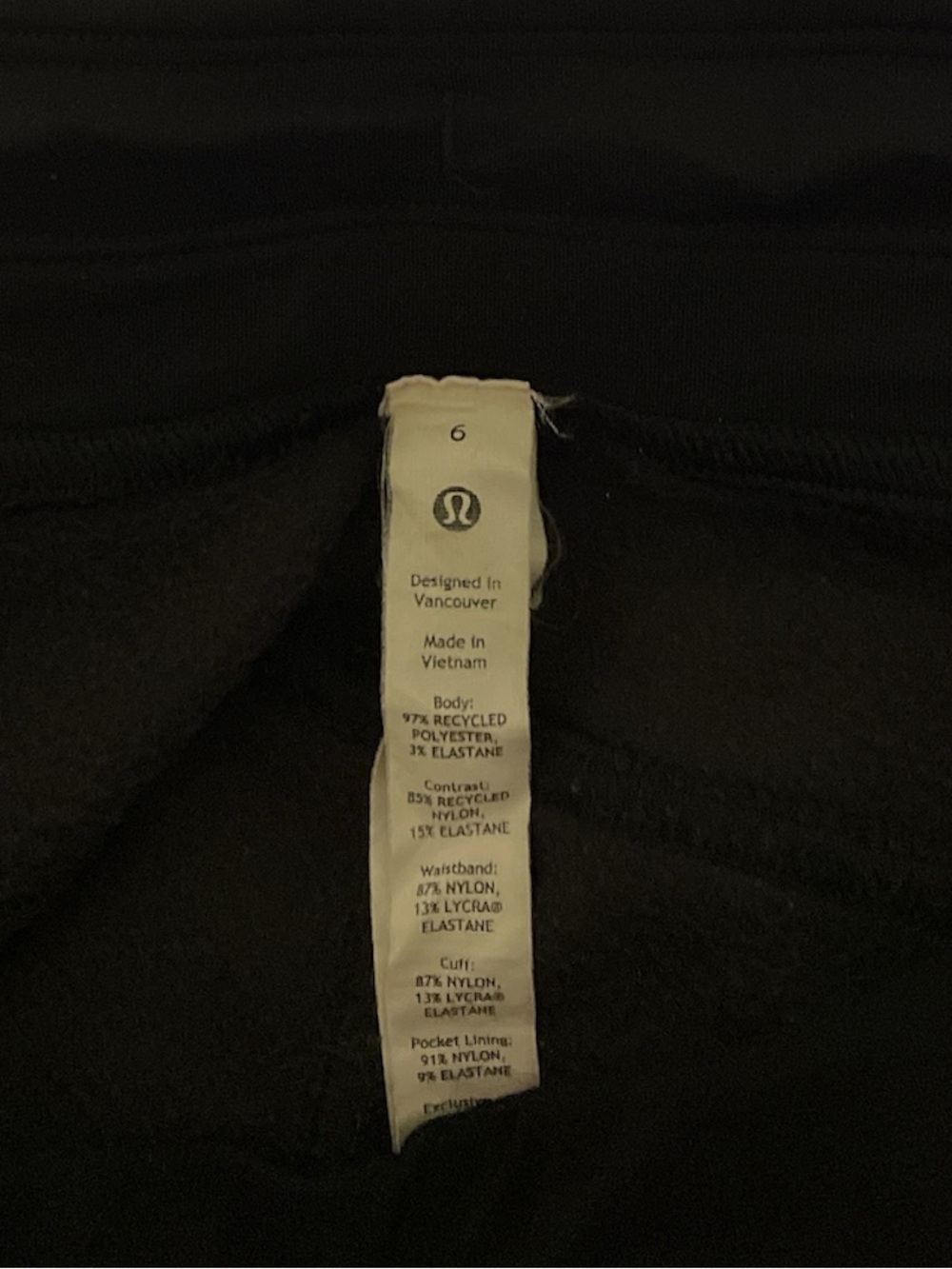 Lululemon Black Fleece Ripstop Cargo High-Rise Hiking Jogger Pants Black Size 6 - Picture 9 of 9